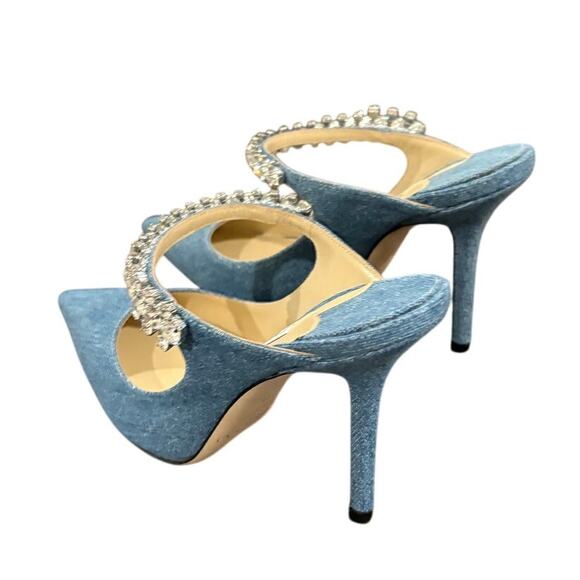 Jimmy Choo Bing Denim Embellished Pump Heels Gala Party Guest Formal Statement 5 - Picture 7 of 13